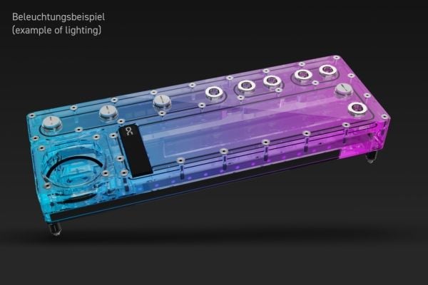 Alphacool Core Distro Plate, Reservoar, Akryl, Gjennomsiktig, 3-Pin JST + 3-Pin 5V, 1/4", 3-pin