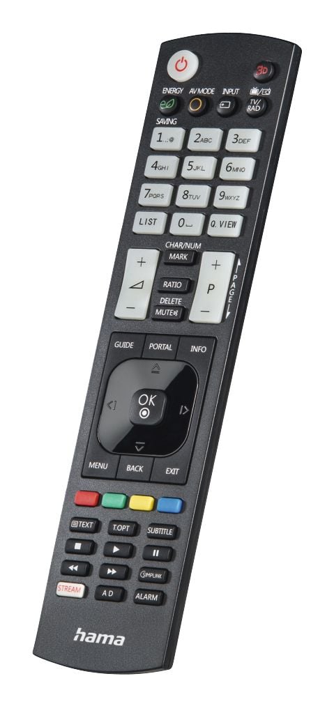 Hama 00221061, TV, IR trådlös, Tryckknappar, Svart