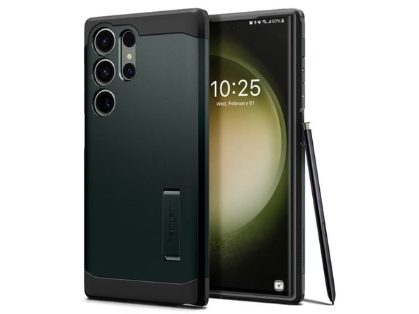 Spigen Tough Armor, suojakuori, Samsung, Galaxy S23 Ultra, 17,3 cm (6,8"), vihreä