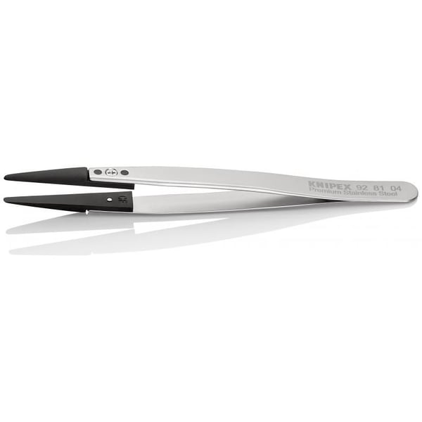 Knipex 92 81 04, Rostfritt stål, Rostfritt stål, Spetsig, Rak, 17 g, 10 mm