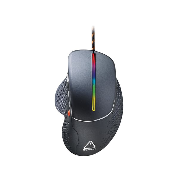 Canyon Gaming Apstar GM-12 - Mus - optisk - 6 knappar - kabelansluten - USB - mörkgrå - hängande låda