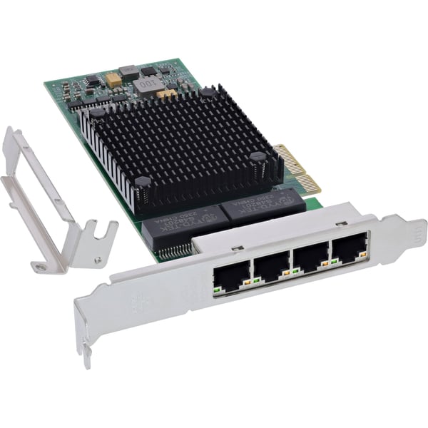 InLine Quad Gigabit-nettverkskort 4x RJ45 1 Gb/s PCIe x4 (51127E)