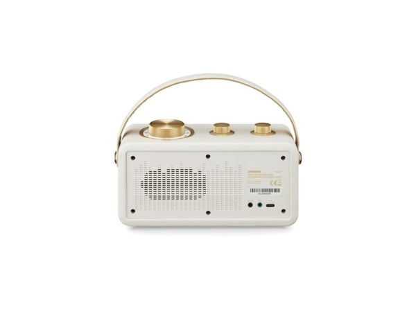Sangean RA-101 bærbar FM-radio, oppladbar, elfenben/gull