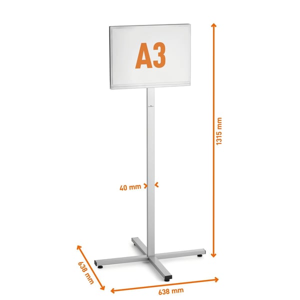 Ulkokäyttöön tarkoitettu lattiakyltti INFO STAND OUTDOOR A3