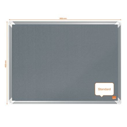 Nobo Premium Plus Huopa Ilmoitustaulu 600x450mm, Harmaa, Alumiini, Alumiini, Huopa, Standard, 600 mm