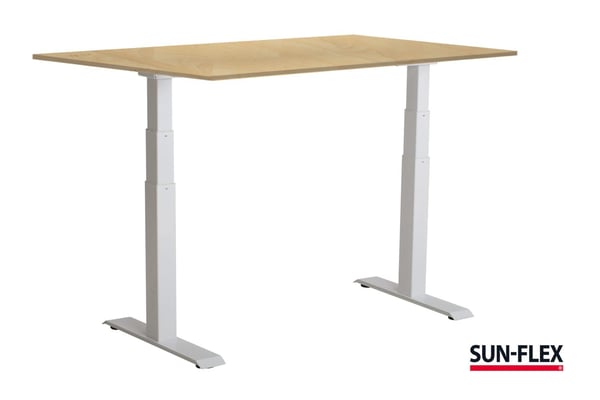 SUN-FLEX EASYDESK ADAPT VI, ren hvit, bjørkelaminat, 120*80