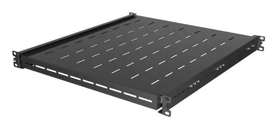 UTTREKKBAR HYLLE FOR 19" RACK 500 MM SVART LANBERG (1U/445X500 MM LASTEKAPASITET OPP TIL 35 KG, 4-PUNKTSMONTERING