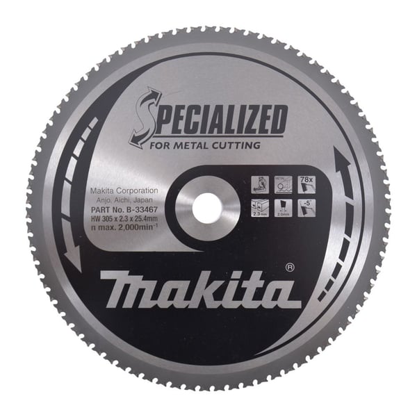 Makita B-33467 sirkelsagblad 305 mm 78 tenner for tynne metallplater