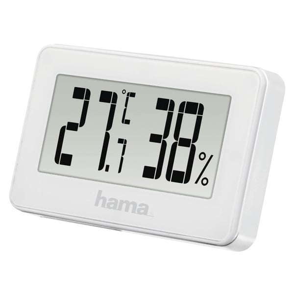 Hama 00186363, Valkoinen, Kosteusmittari sisäkäyttöön, Lämpömittari sisäkäyttöön, 20 - 95%, -10 - 50 °C, F, °C, Akku