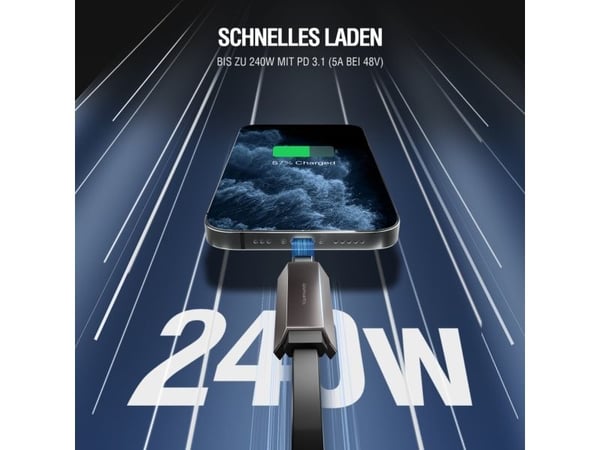 4smarts 548240, 0,14 m, USB C, USB C, USB4 Gen 3x2, 40 Gbit/sek, Svart, Grafit