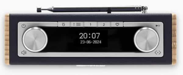 Roberts Radio Rambler Uno, Bärbar, Digital, DAB, DAB+, FM, 3,5 mm, Bamboo, Marinblå, Aluminium, Bamboo