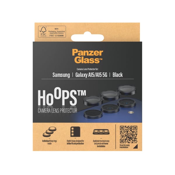 PanzerGlass Hoops - Linsebeskyttelse for mobiltelefon - svart - for Samsung Galaxy A15, A15 5G