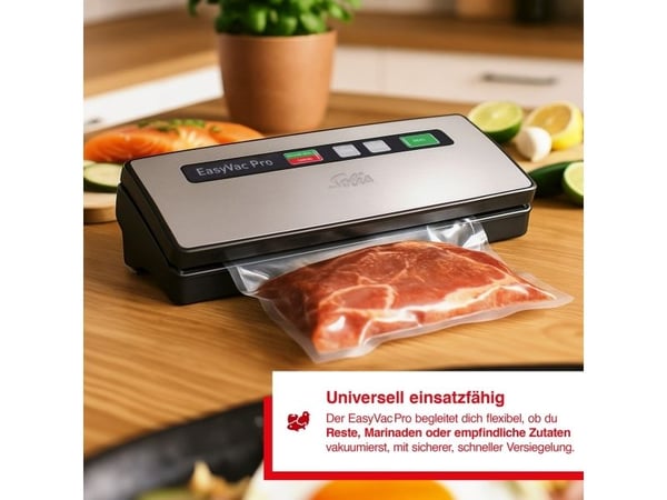 Solis Easy Vac Pro 569, Svart, Sølv, 800 mbar, 120 W, 1,45 kg, 365 x 142 x 70 mm, 10 mm