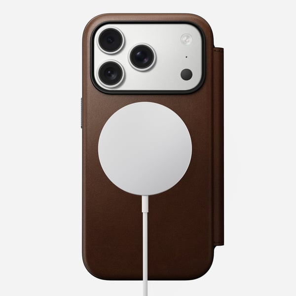 Nomad Magn. Leather Back MagSafe iPhone 17 Pro Max Rustic Brown