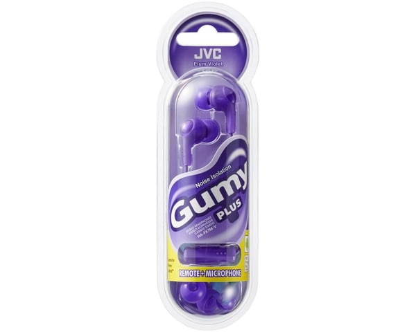 JVC HA-FX7M Gumy PLUS - Ørepropper med mikrofon - i øret - kablet - lydisolerende - plum violet