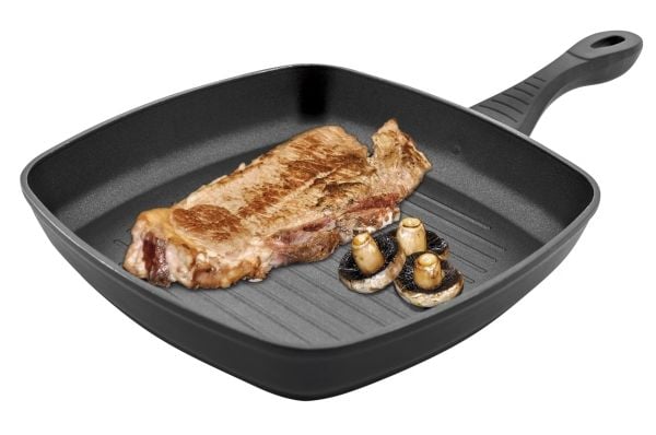 JATA G28, firkant, Grillpanne, Sort, Aluminium, 4 mm, Keramisk, Gass, Halogen, Induksjon, Forseglet Plate