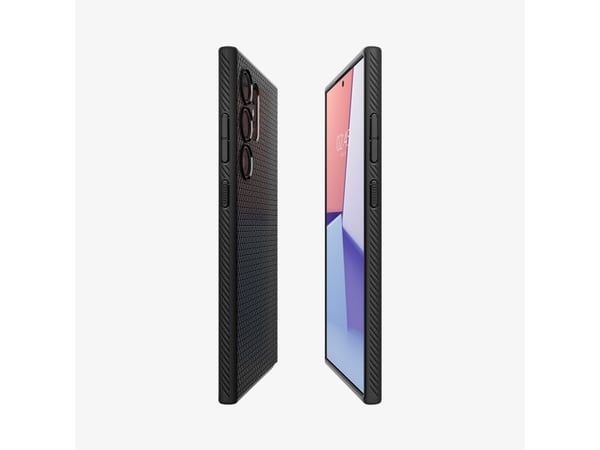 Spigen Liquid Air - Baksidesskydd för mobiltelefon - termoplastisk polyuretan (TPU) - mattsvart - för Samsung Galaxy S24 Ultra