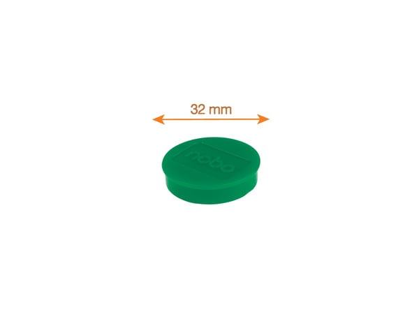 Nobo Whiteboard magneter 32 mm, pakke med 10 stk., Whiteboard-magnet, Grønn, 32 mm, 160 mm, 18 mm, 160 g
