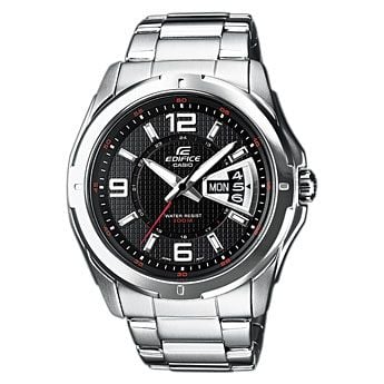 Casio Edifice classic EF-129D-1AVEF - Armbandsur - kvarts - analog - stainless steel - rostfritt stål - fluorescerande