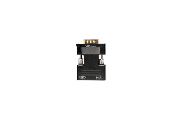 MicroConnect - HDMI-adapter - HDMI hona till HD-15 (VGA), mini-phone stereo 3.5 mm - svart - tumskruvar