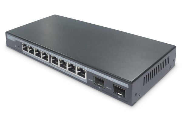DIGITUS Professional DN-95344 - Switch - Styrt - 8 x 10/100/1000 (PoE+) + 2 x Gigabit SFP (opplink) - stasjonær - PoE+ (86 W)