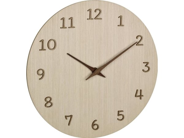 TFA 60.3072.01 Quartz väggklocka 298 mm x 41 trä ljus (60.3072.01)