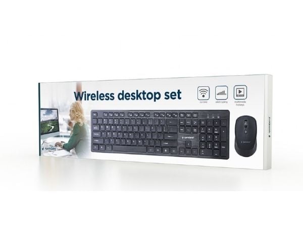 Gembird KBS-WCH-04-RU langaton näppäimistö-hiirisarja 2.4 GHz RU-asettelu, musta