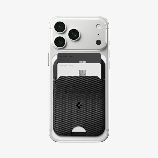 Spigen Slim Fold (Mag Fit) S314-2, Kortinpidin, musta, PU nahka, Apple, 1 kpl