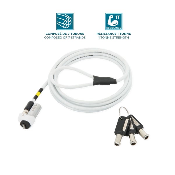 Mobilis Slim Rotating Security Lock Key - Sikkerhetskabellås - 1.8 m