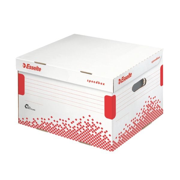 Esselte Speedbox kuljetuslaatikko FSC® "M", Kartonki, Punainen, Valkoinen, 430 g, 325 x 367 x 263 mm