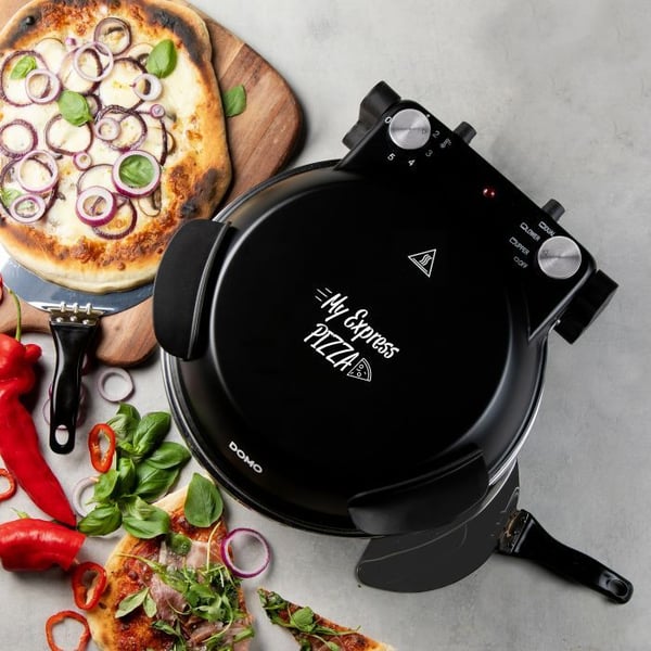 Domo DO9285PZ, 1 pizza(er), Svart, 32 cm, 400 °C, Keramisk, 0,9 m