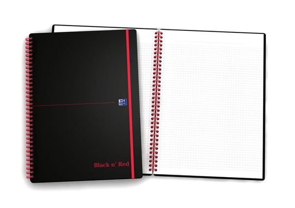 Oxford Black n'Red, PP, A4, kvadrert