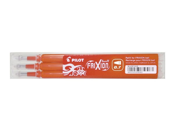 Refill Pilot Frixion Medium 0.7mm orange (3 stk.)