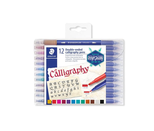 STAEDTLER calligraphy 3005 - Fibertuppenn - assorterte farger - 3.5 mm - narrow-wide - 12 deler