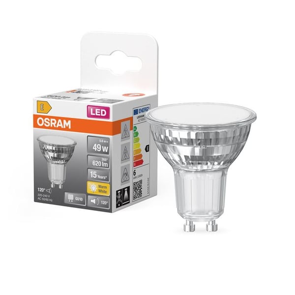 Osram 4099854457425, 5,6 W, 49 W, GU10, 620 LM, 15000 h, Varmvitt