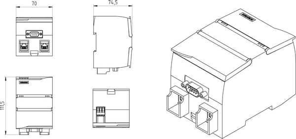 Siemens 6BK1620-0AA00-0AA0, CE, RoHS, REACH, 112 mm, 70 mm, 75 mm, 112 mm, 235 g