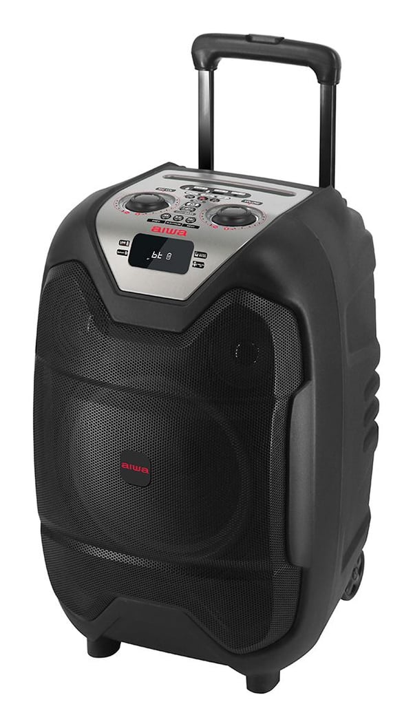 Aiwa KBTUS-500, 50 W, 400 W, 25,4 cm (10"), 7,62 cm (3"), PA-system på hjul, Svart