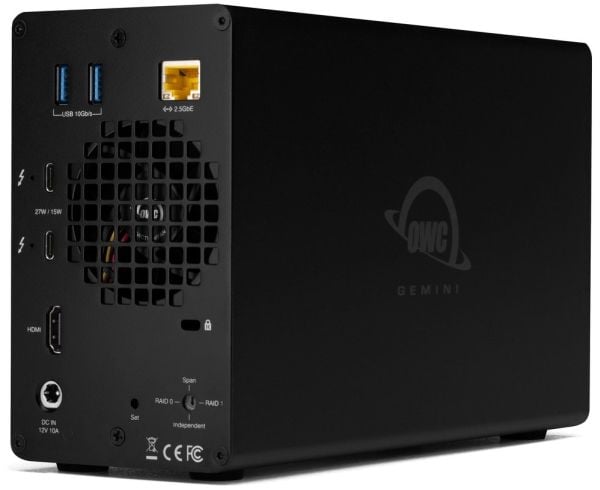 OWC TB3GM000H12, Langallinen, Thunderbolt 3, musta, SD, HDD, 2.5,3.5"