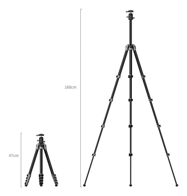 SmallRig 5478, 3 jalkoja, musta, 160 cm, 1,4 kg