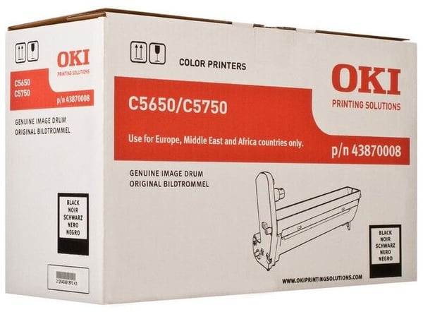 OKI 43870008 alkuperäinen rumpuyksikkö C5650/5750, musta, 20000 sivua