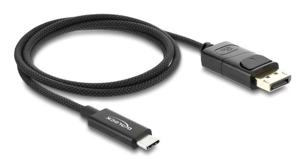 Delock - Adapterkabel - USB-C (hane) till DisplayPort (hane) - DisplayPort 1.2 - 1 m - 4K60Hz (3840 x 2160) stöd, stöd för DP Alt-läge - svart