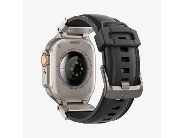 Spigen DuraPro Armor PU, Band, SmartWatch, Sort, Apple, Apple Watch (49mm) Ultra, Apple Watch (49mm) Ultra 2, Polyurethan (PU), Termoplastisk polyu...