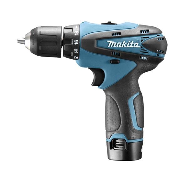 Makita DF330DWE - Borr/drivare - sladdlös - 2 hastigheter - nyckellös chuck 10 mm - 24 N·m - 2 batterier - 10.8 V