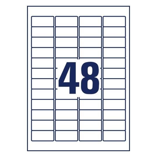 Avery Zweckform Ultra-Resistant Labels - Polyetylen (PE) - matte - permanent klebemiddel - hvit - 45,7 x 21,2 mm 480 etikett(r) (10 ark x 48) etike...