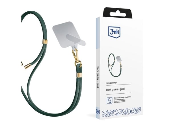 3MK EasyClip, Mobiltelefon, Nylon, Zink, Guld, Grön, Upphängbar förpackning