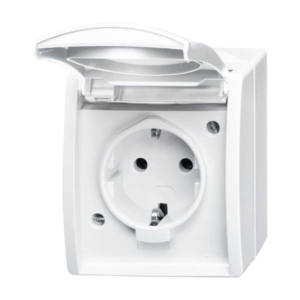 ABB 20 EWN-54, Tyyppi F, 2P+PE, Mänty, Valkoinen, Termoplastinen, Muovi, IP44, 250 V