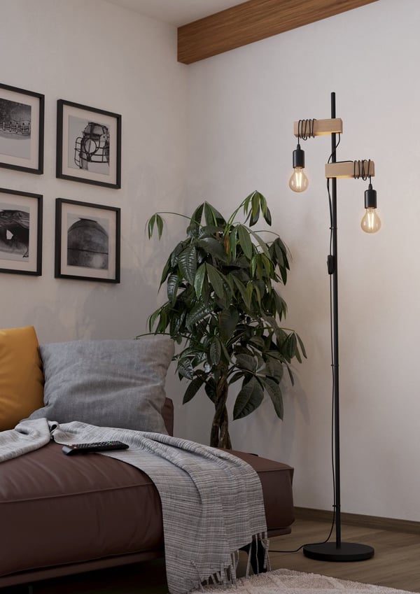 EGLO TOWNSHEND Gulvlampe - Sort