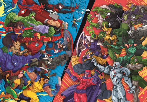 Clementoni Puslespil Super Marvel Heroes Vs Villains, 104 brikker