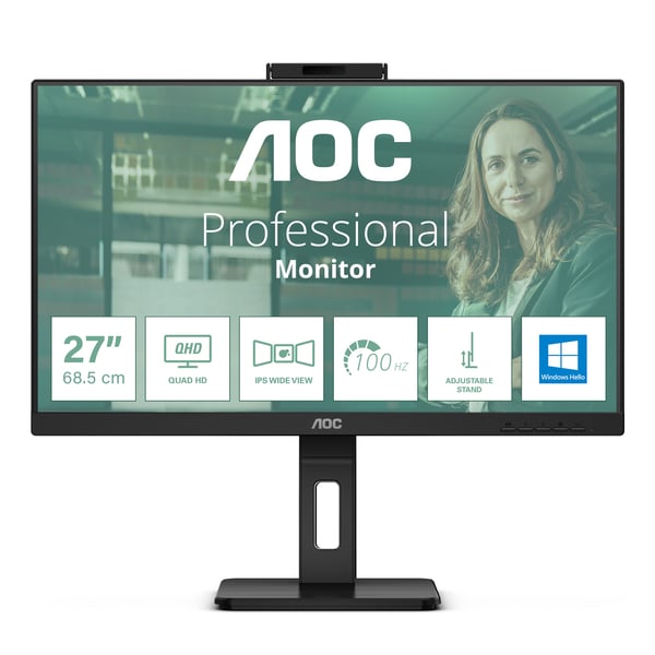 AOC Q27P3CW dataskjerm 68,6 cm (27") 2560 x 1440 piksler Quad HD LED Sort