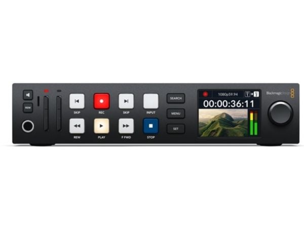 Blackmagic HyperDeck Studio HD Plus videoinspelare med dubbla SD-kortplatser